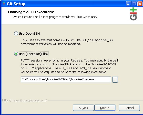Select TortoisePlink SSH Client