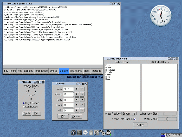 Desktop Applications running on Tiny Core Linux