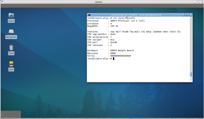 Qemu BeagleBoard ARM Linux Internet Platform 