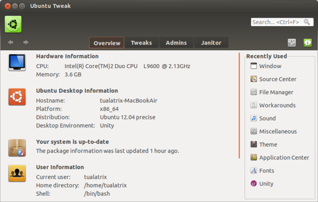 Tweak Software for Ubuntu 12.04