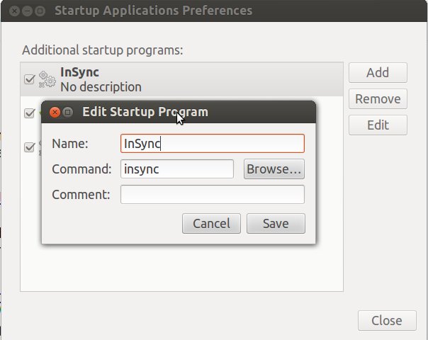 Insync autostart