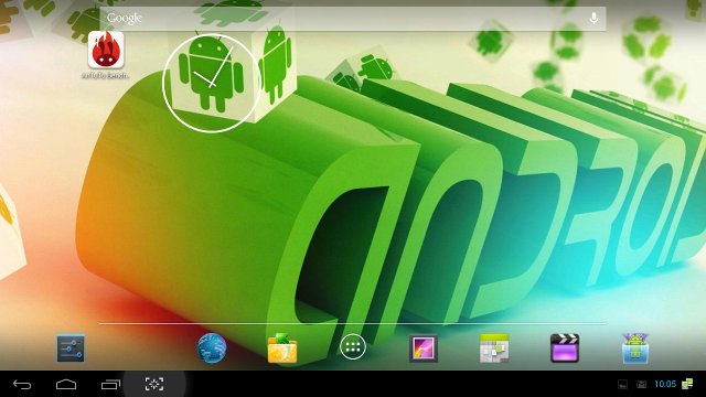 Android 4.2 Home Screen in Tronsmart Prometheus (Click to Enlarge)