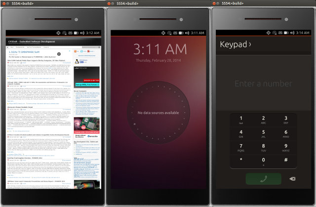 Ubuntu Touch Emulator (Click to Enlarge)