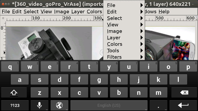 Gimp running in Android via XServer XSDL (Click for Original Size)