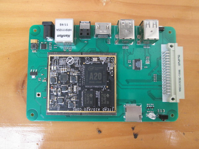 Top of IBOX Board with A20 SoM (Click to Enlarge)