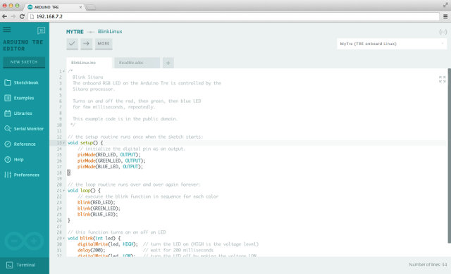 Web-based Arduino TRE IDE (Click to Enlarge)