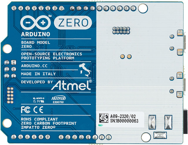 Bottom of Arduino Zero Board (Click to Enlarge)