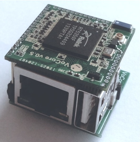 VoCore with dock, image courtesy CNX