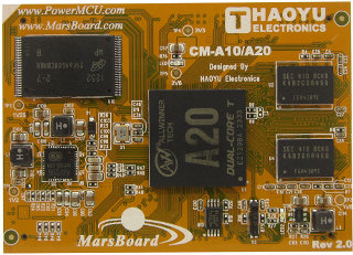 Haoyu CM-A20 CoM with AllWinner A20, RAM, Flash, and Ethernet (Click to Enlarge)