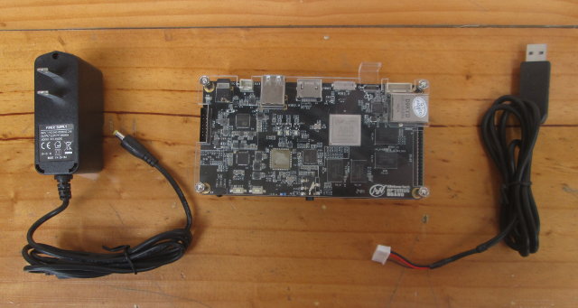 A80 OptimusBoard with Power Supply and Debug Cable (Click to Enlarge)