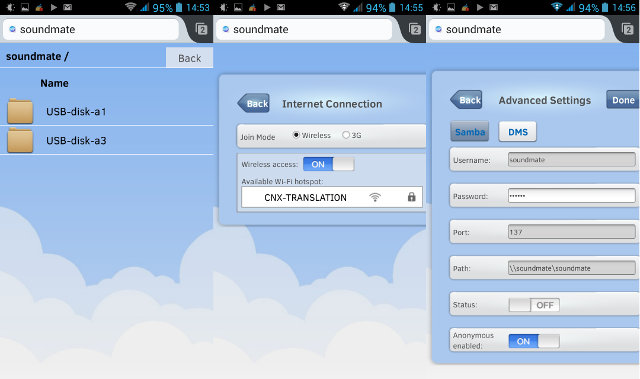 File Manager, Internet connection and Advanced Settings (Click to Enlarge)