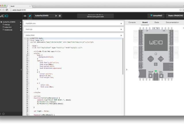 WeIO IDE (Click to Enlarge)