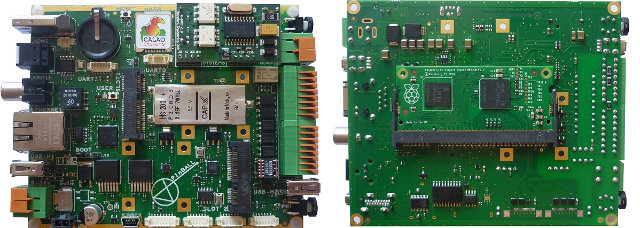 Calao Systems PInBall Board with R-Pi Module (Click to Enlarge)