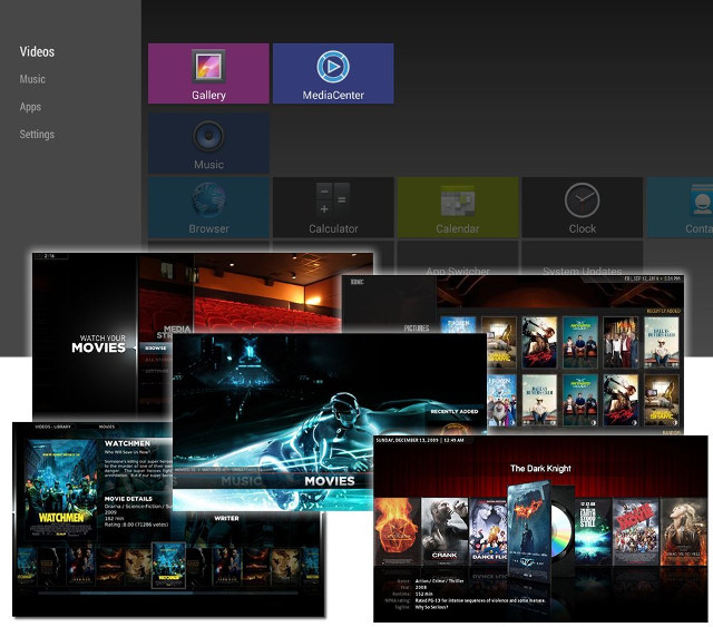 Gbox Q launcher and XBMC Screenshots