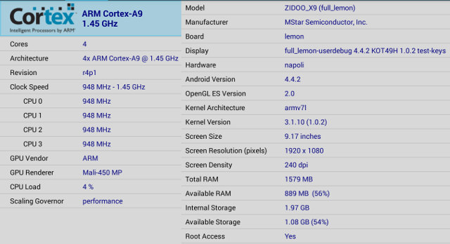 Mstar 9810 CPU-Z (Click to Enlarge)