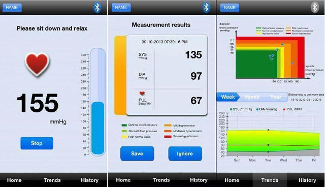 Bluetooth BP Monitor App (Click to Enlarge)