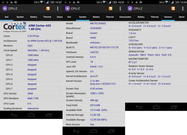 Iocean M6752 CPU-Z Data (Click to Enlarge)