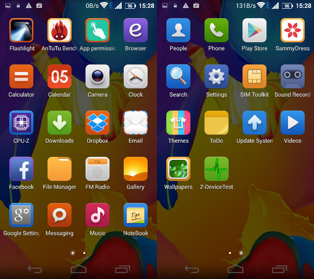 Pre-installed Apps (Click to Enlarge)