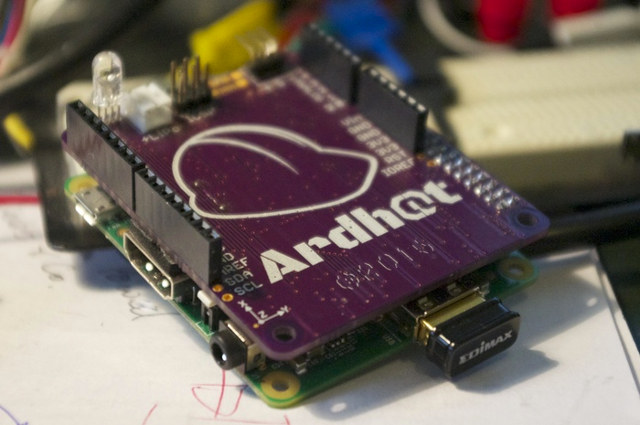 ARDHAT Connected to Raspberry Pi Model A+