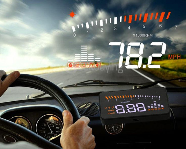 A8 5.5 OBD II Car HUD Head Up Display Auto Windshied Reflective Screen Speed Display Qiilu Car Head Up Display 