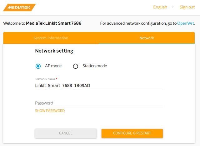 Mediatek_LinkIt_Smart_7688_AP_Configuration