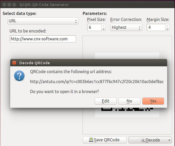 converse qr code scanner ubuntu