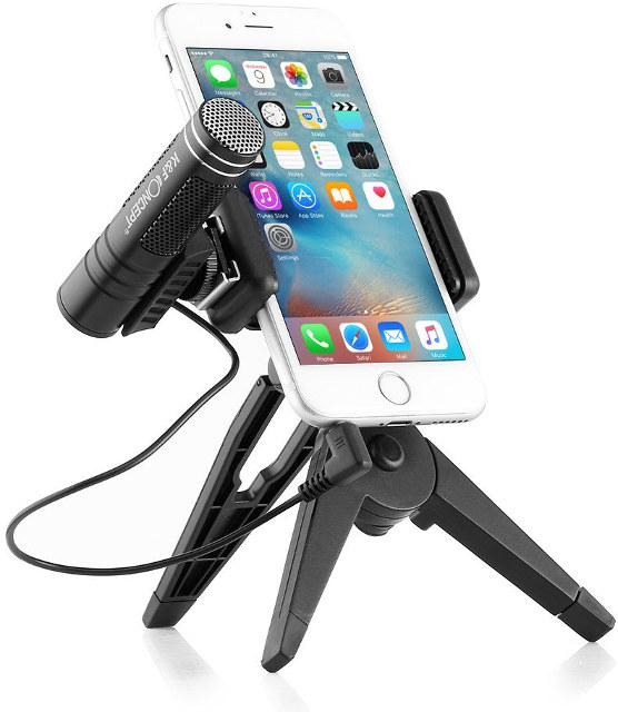 Smartphone-Stand-with-Microphone