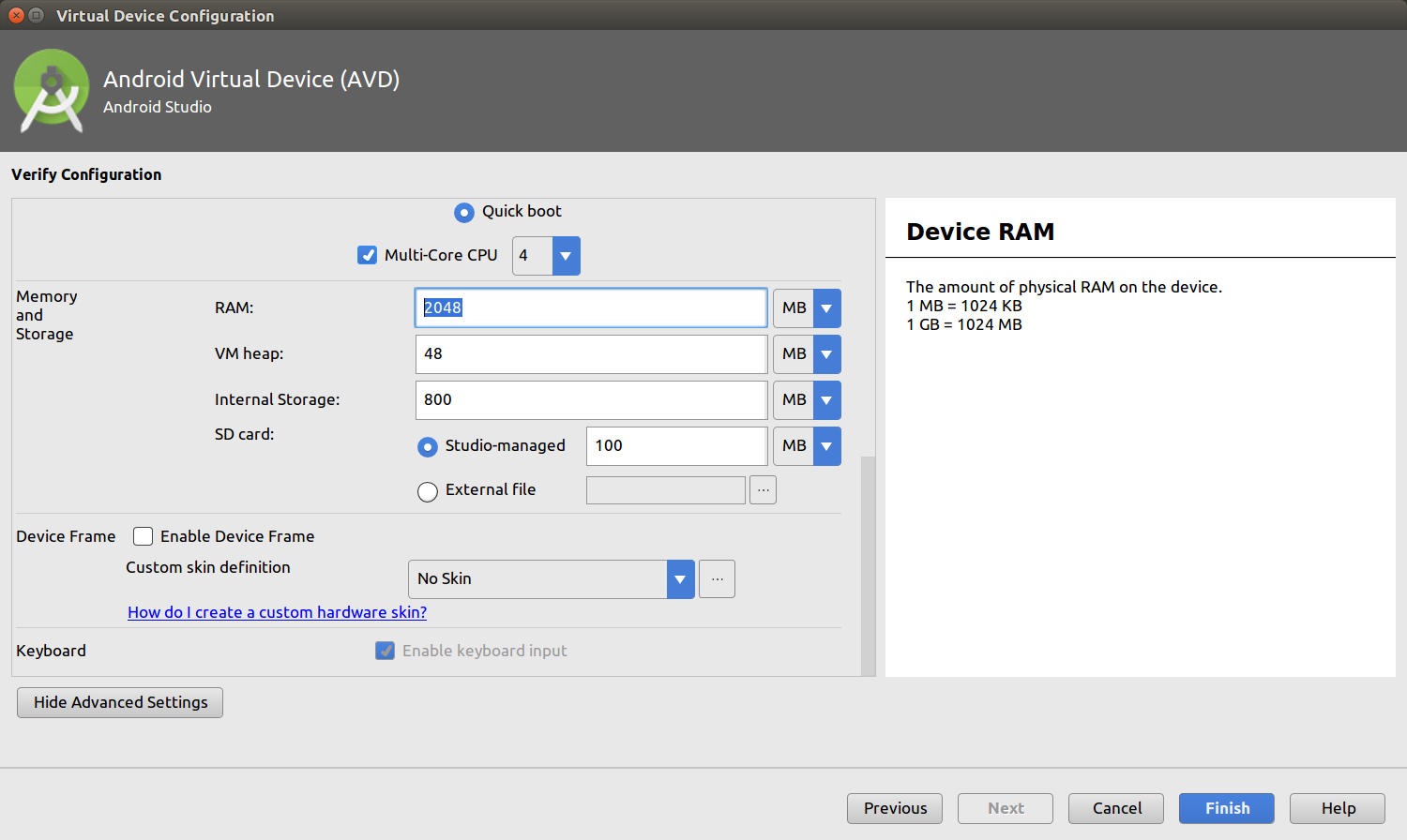 Android configuration