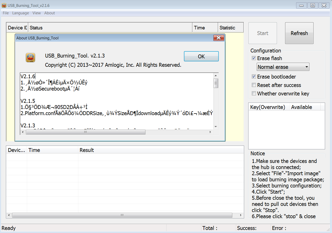 usb burning tool says low power