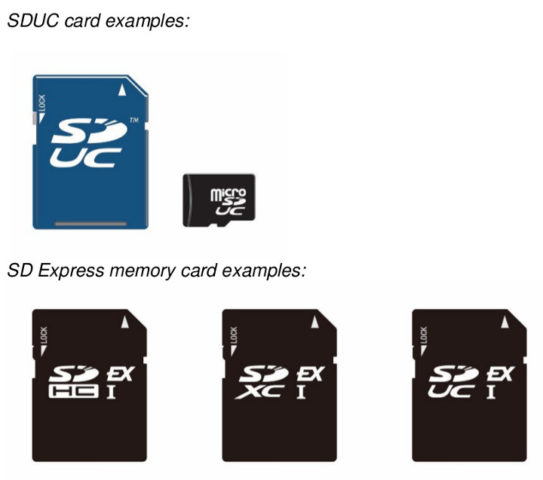 SD Express / SDUC Markings