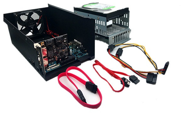 ROCKPro64 Dual SATA Drive NAS Kit