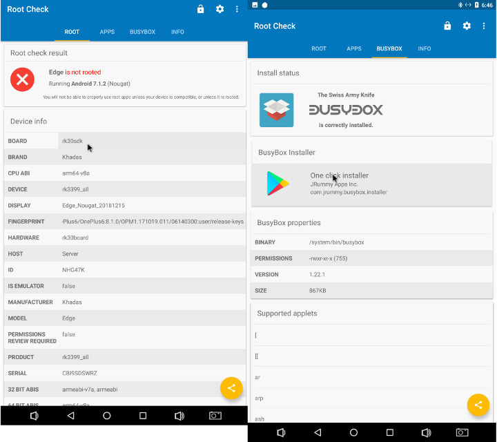 Khadas Edge Android Root Check