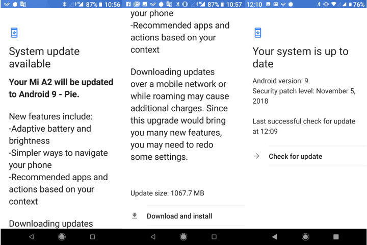 XIaomi Mi A2 Android 9- Update