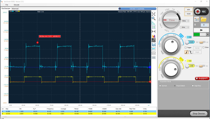 Oscilloscope-3D-Printer-TMC2100-stepper-motor-waveform