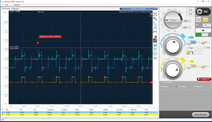 Oscilloscope 3D Printer stepper-motor waveform