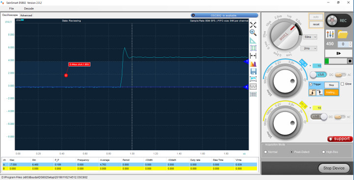 SainSmart-DS802-Arduino-rising-edge