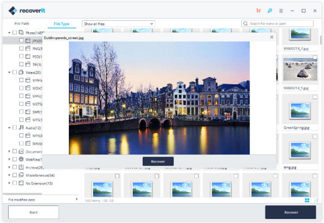 Recoverit 8.0 Recovered Photo Preview