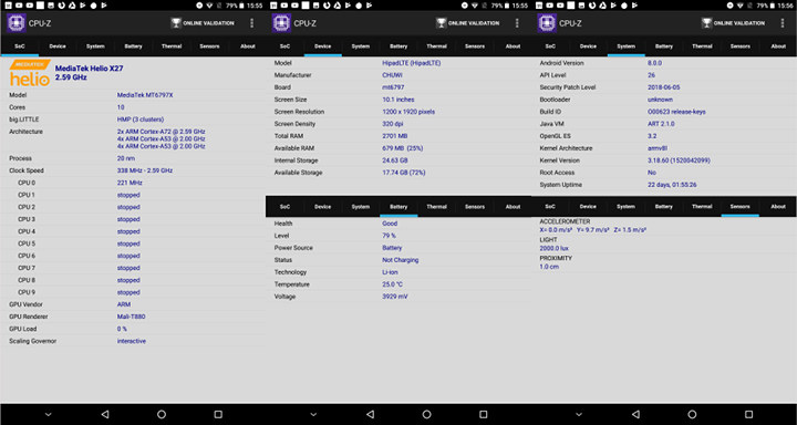 Chuwi HiPad LTE CPU-Z