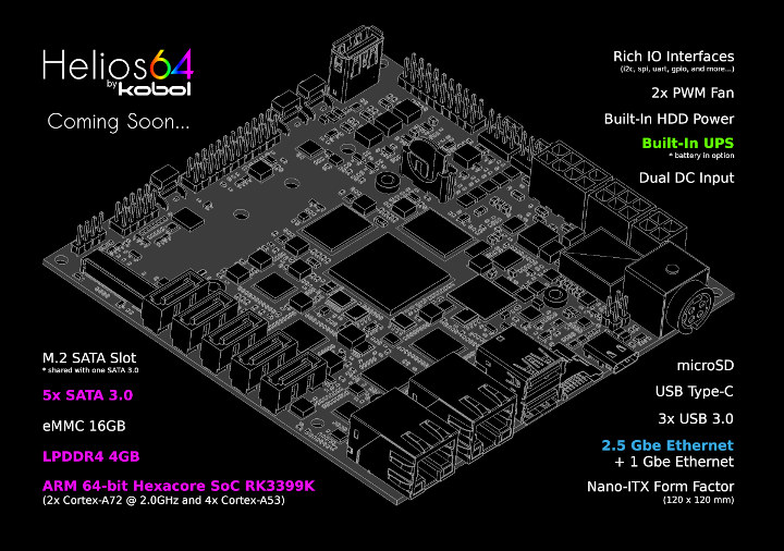 Helios64 RK3399K mini-ITX Board