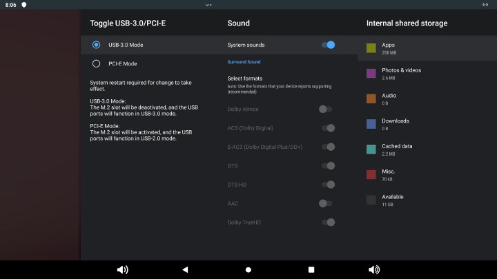 VIM3L USB 3.0 PCIe Sound Storage