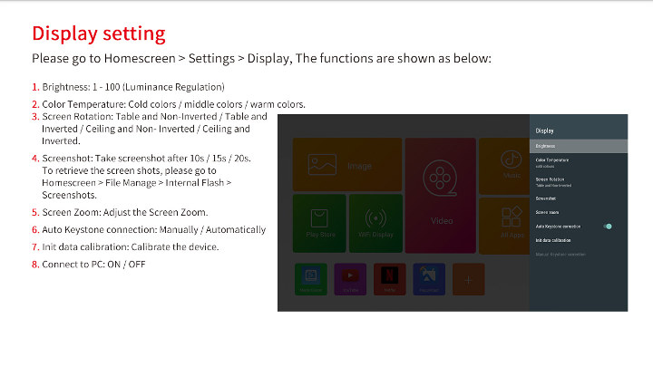 R6 Projector Display Settings