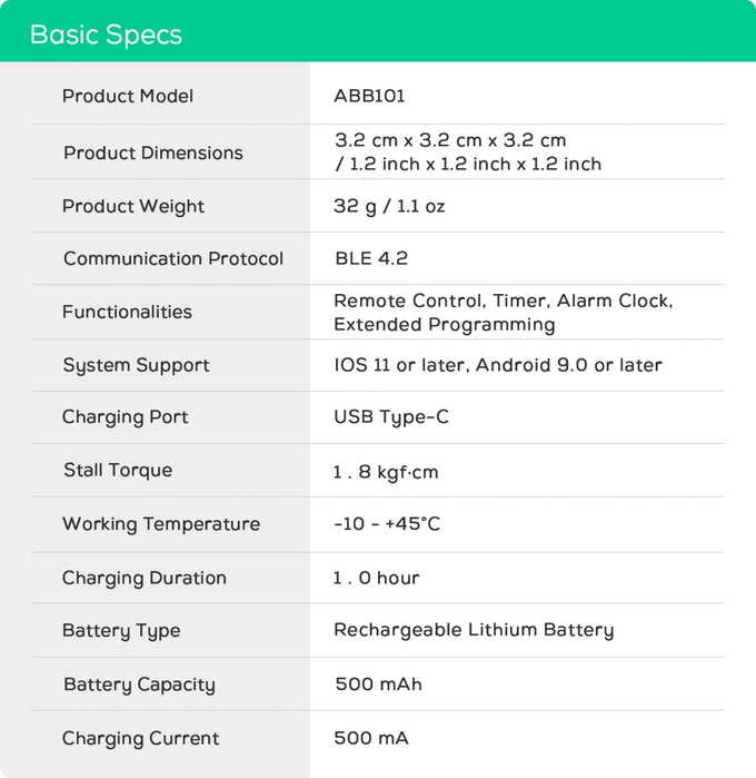 Fingerbot Specifications