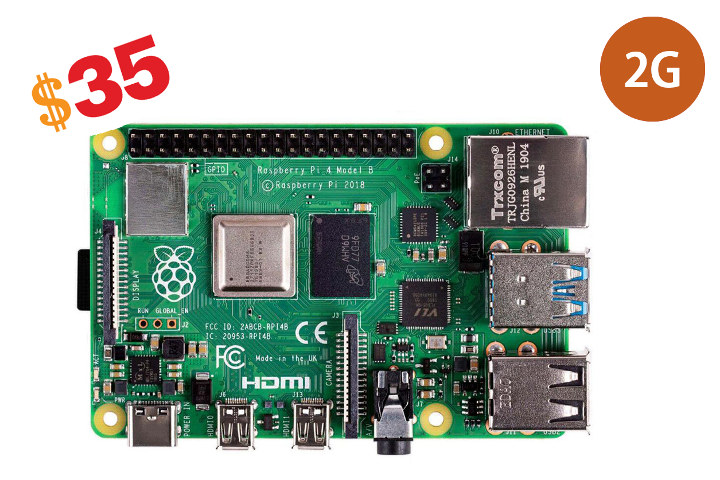 Raspberry Pi 4B 2GB 35 Dollars