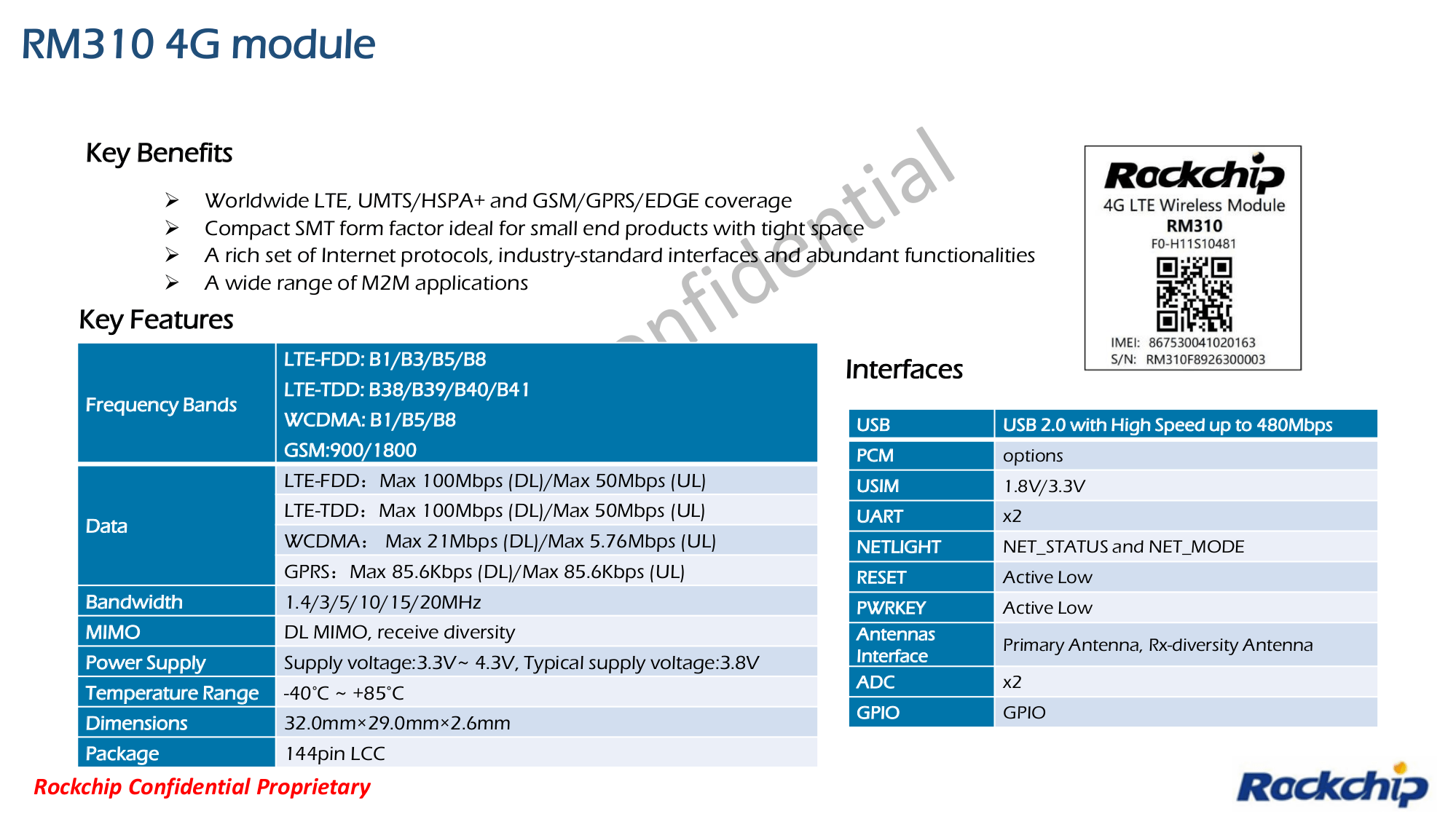 Rockchip RM310 4G Module