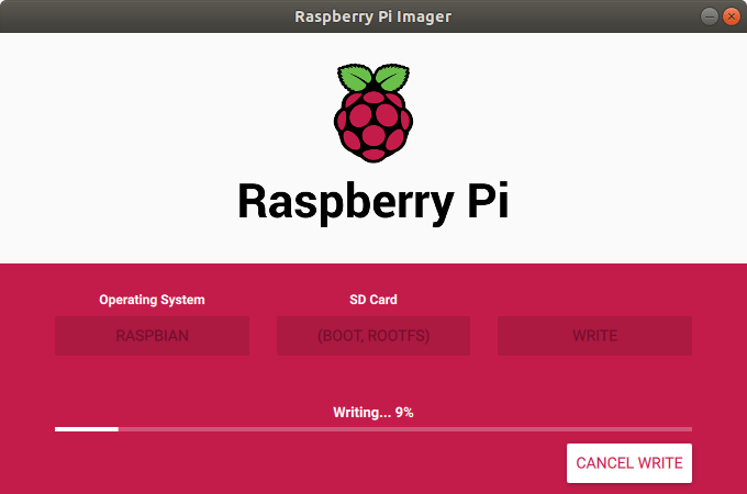 Writing the Raspberry Pi imager