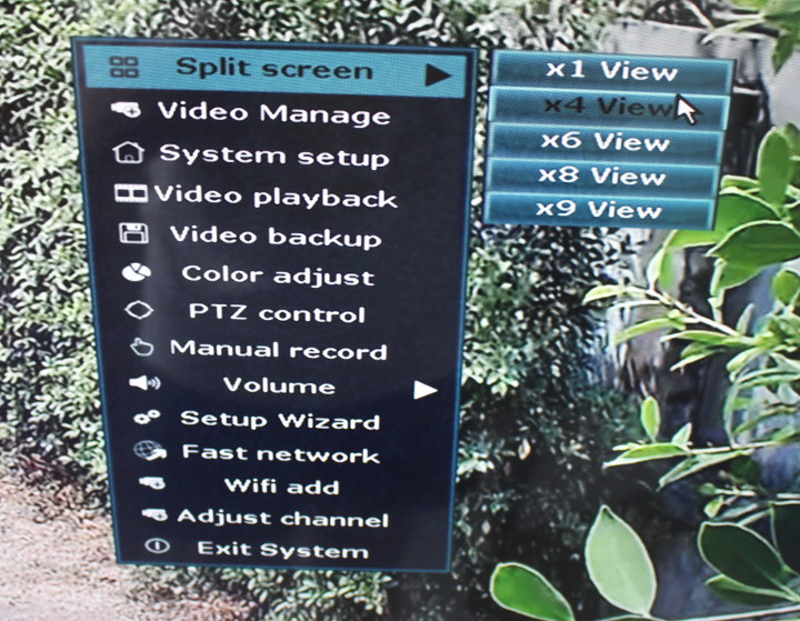 Configuration menu