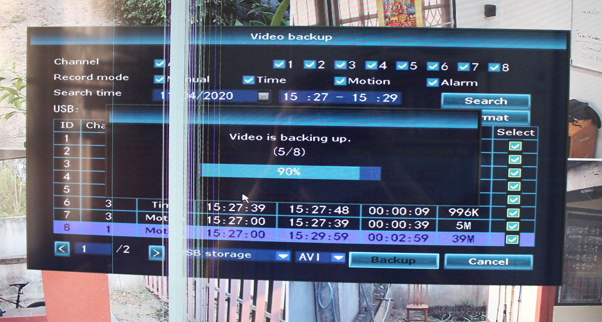 NVR video backup