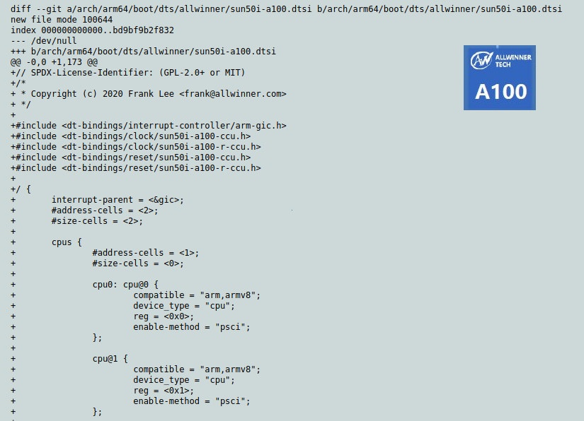 Allwinner A100 Mainline Linux