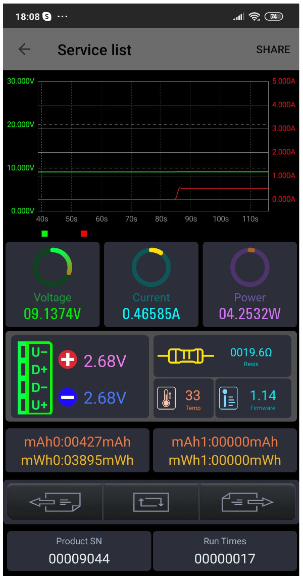 Bluetooth USB PD Tester Android App
