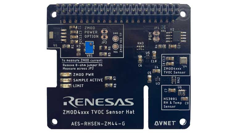 Renesas ZMOD4410 Indoor Air Quality HAT Raspberry Pi